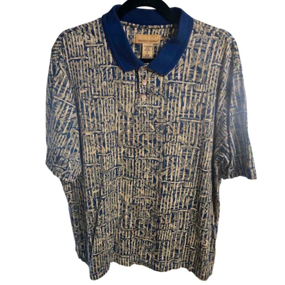 Vintage Kona Kai Trading Co. Mens Printed Polo Size L